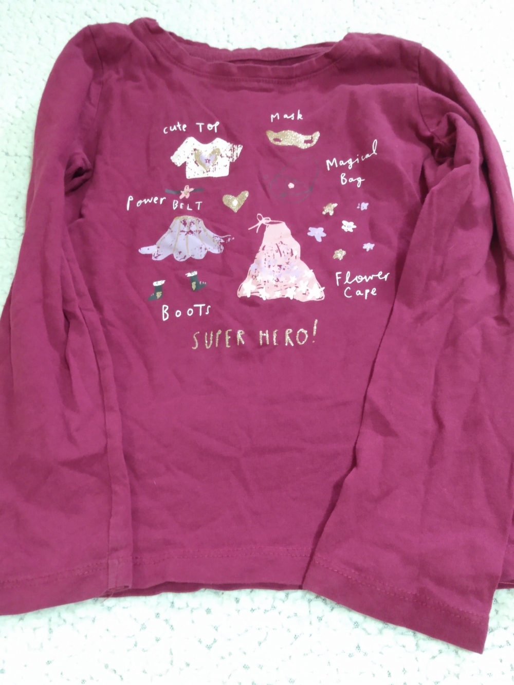 George Raspberry Pink Long-Sleeve Superhero Dress-Up Tee